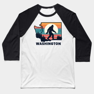 Washington Classic Bigfoot Pose with Vintage Sunset Baseball T-Shirt